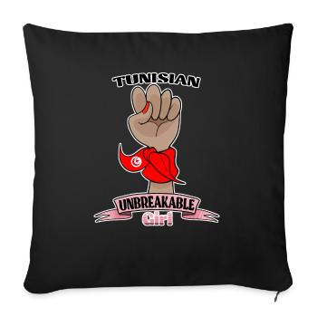 Fille tunisienne incassable I Patrimoine tunisien I - Housse de coussin décorative 45 x 45 cm - noir - Devant