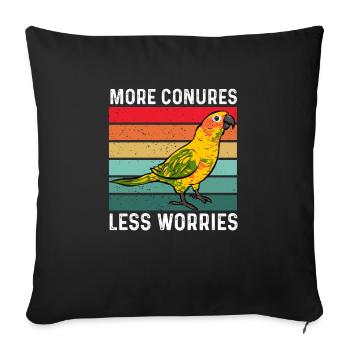 Molinasittich Perroquet Oiseau Perruche du Soleil - Housse de coussin décorative 45 x 45 cm - noir - Devant