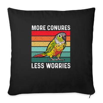 Molinasittich Perroquet Oiseau Perruche du Soleil - Housse de coussin décorative 45 x 45 cm - noir - Devant