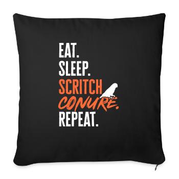 Molinasittich Perroquet Oiseau Perruche du Soleil - Housse de coussin décorative 45 x 45 cm - noir - Devant