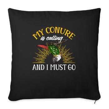 Molinasittich Perroquet Oiseau Perruche du Soleil - Housse de coussin décorative 45 x 45 cm - noir - Devant