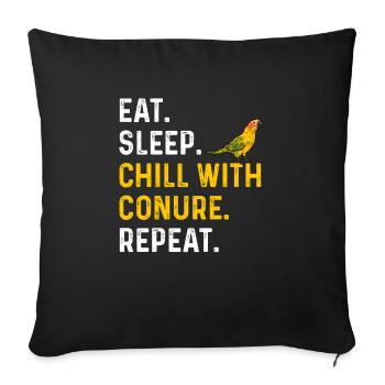 Molinasittich Perroquet Oiseau Perruche du Soleil - Housse de coussin décorative 45 x 45 cm - noir - Devant