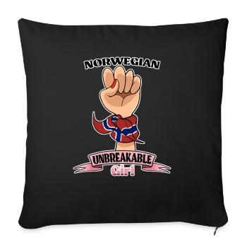 Norwegian Girl Unbreakable I Norwegian Heritage - Sofa pillowcase 17,3'' x 17,3'' (45 x 45 cm) - black - Front