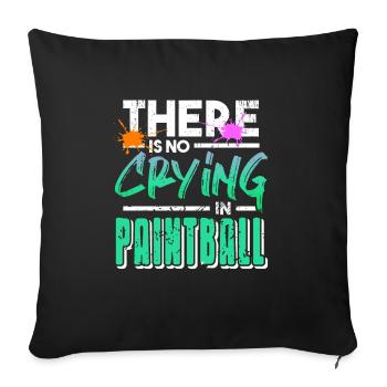 There Is No Crying In Paintball Retro Funny Baller - Sofa pillowcase 17,3'' x 17,3'' (45 x 45 cm) - black - Front