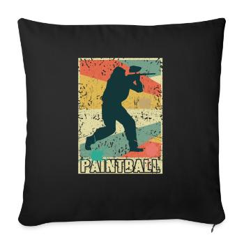 Retro Vintage PAINTBALL Player Baller Design - Sofa pillowcase 17,3'' x 17,3'' (45 x 45 cm) - black - Front