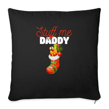 Blagues de Noël effrontées Stocker des trucs de Noël sales - Housse de coussin décorative 45 x 45 cm - noir - Devant