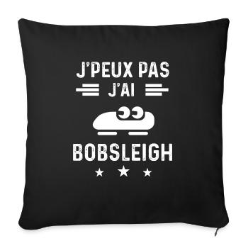bobsleigher je peux pas j'ai bobsleigh - Housse de coussin décorative 45 x 45 cm - noir - Devant