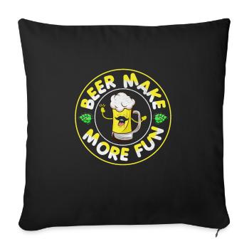 Funny Beer Drinker Beer Drinker Beer Brewer Motif - Sofa pillowcase 17,3'' x 17,3'' (45 x 45 cm) - black - Front