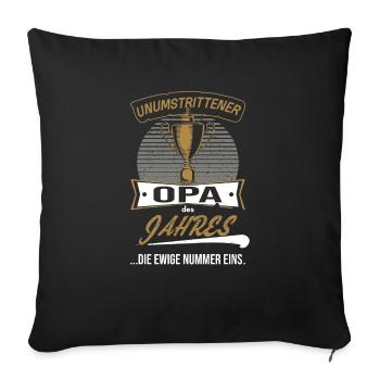 Trophy Cup for Grandpa of the Year - Sofa pillowcase 17,3'' x 17,3'' (45 x 45 cm) - black - Front