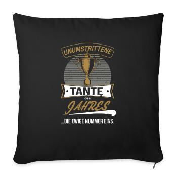 Trophy Trophy for Aunt of the Year - Sofa pillowcase 17,3'' x 17,3'' (45 x 45 cm) - black - Front