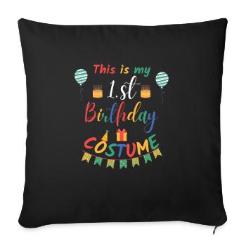This is my 1st birthday costume kids Halloween - Sofa pillowcase 17,3'' x 17,3'' (45 x 45 cm) - black - Front