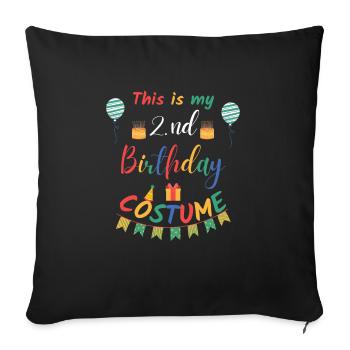 This is my 2nd birthday costume kids Halloween - Sofa pillowcase 17,3'' x 17,3'' (45 x 45 cm) - black - Front