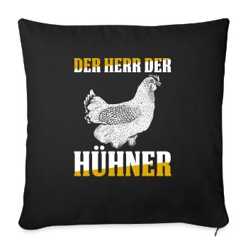 Der Herr Der Hühner Geschenk - Sofakissenbezug 45 x 45 cm - Schwarz - Vorne