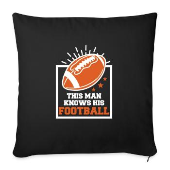 This Man Knows His Football Shirt - Sofakissenbezug 45 x 45 cm - Schwarz - Vorne