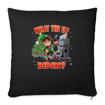 What the Elf Biden Funny Humor Christmas 2022 - Sofa pillowcase 17,3'' x 17,3'' (45 x 45 cm) - black - Front