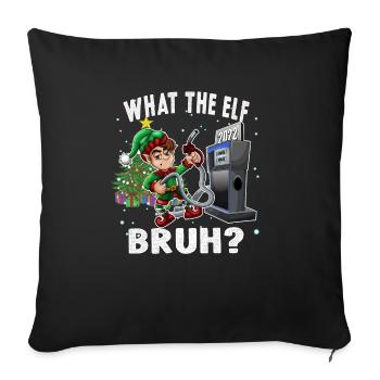 Elf Pumping Gas for Christmas 2022 Funny - Sofa pillowcase 17,3'' x 17,3'' (45 x 45 cm) - black - Front