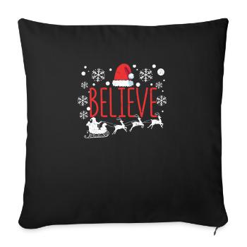 Croyez Noël Père Noël Cap Christian - Housse de coussin décorative 45 x 45 cm - noir - Devant