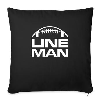 Lineman Shirt Linebacker Football Geschenk - Sofakissenbezug 45 x 45 cm - Schwarz - Vorne