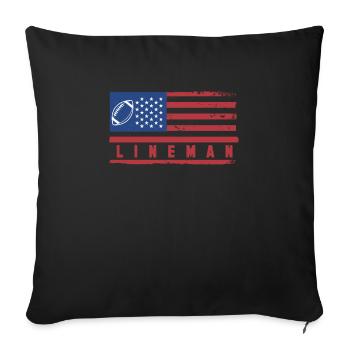 USA Flag America Flag Lineman Football - Sofa pillowcase 17,3'' x 17,3'' (45 x 45 cm) - black - Front
