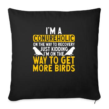 Molinasittich Perroquet Oiseau Perruche du Soleil - Housse de coussin décorative 45 x 45 cm - noir - Devant