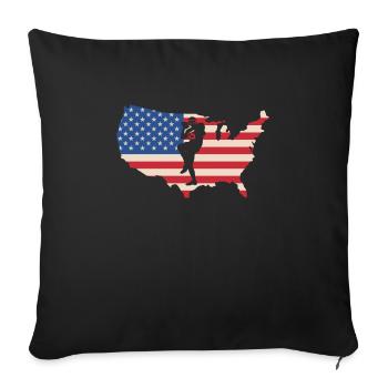 USA Flag America Flag Quarterback Shirt - Sofa pillowcase 17,3'' x 17,3'' (45 x 45 cm) - black - Front