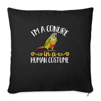 Molinasittich Perroquet Oiseau Perruche du Soleil - Housse de coussin décorative 45 x 45 cm - noir - Devant