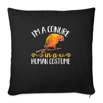 Molinasittich Perroquet Oiseau Perruche du Soleil - Housse de coussin décorative 45 x 45 cm - noir - Devant