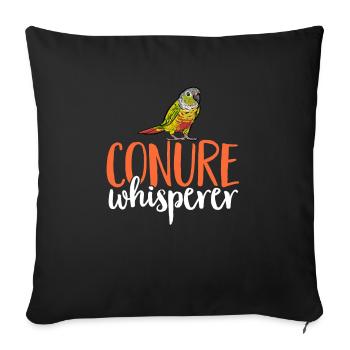 Molinasittich Perroquet Oiseau Perruche du Soleil - Housse de coussin décorative 45 x 45 cm - noir - Devant