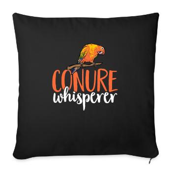 Molinasittich Perroquet Oiseau Perruche du Soleil - Housse de coussin décorative 45 x 45 cm - noir - Devant