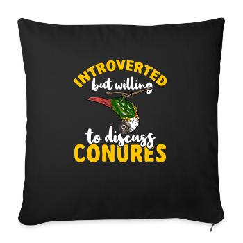 Molinasittich Perroquet Oiseau Perruche du Soleil - Housse de coussin décorative 45 x 45 cm - noir - Devant