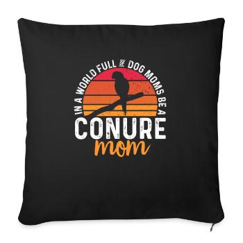 Molinasittich Perroquet Oiseau Perruche du Soleil - Housse de coussin décorative 45 x 45 cm - noir - Devant
