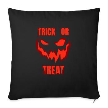 trick or treat - Creepy pumpkin - Halloween - Sofa pillowcase 17,3'' x 17,3'' (45 x 45 cm) - black - Front