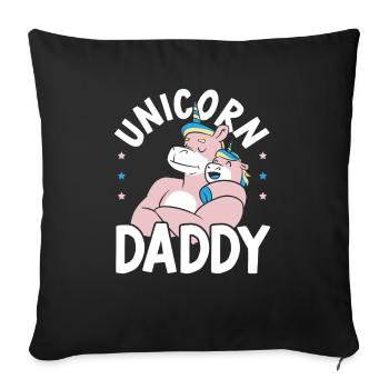 Unicorn Daddy Fathers Day Best Dad Ever Fatherhood - Sofa pillowcase 17,3'' x 17,3'' (45 x 45 cm) - black - Front