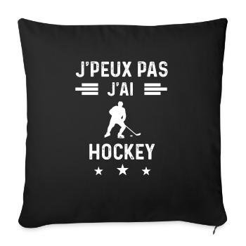 hockeyeur je peux pas j'ai hockey - Housse de coussin décorative 45 x 45 cm - noir - Devant