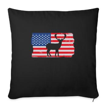 USA American Flag Patriotic Jagd Hunter - Sofakissenbezug 45 x 45 cm - Schwarz - Vorne