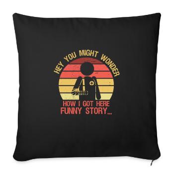 Funny recovery Broken leg Good recovery - Sofa pillowcase 17,3'' x 17,3'' (45 x 45 cm) - black - Front