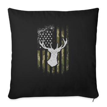 USA American Flag Patriotic Jagd Hunter - Sofakissenbezug 45 x 45 cm - Schwarz - Vorne