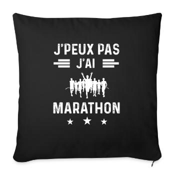 coureur je peux pas j'ai marathon - Housse de coussin décorative 45 x 45 cm - noir - Devant