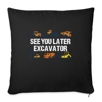A plus tard excavatrice tout-petit Boy Kids - Housse de coussin décorative 45 x 45 cm - noir - Devant