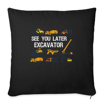 A plus tard excavatrice tout-petit Boy Kids - Housse de coussin décorative 45 x 45 cm - noir - Devant