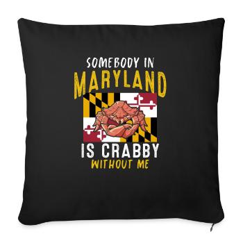 Crabe Tshirt Crabe Crevettes Scorpion Homard - Housse de coussin décorative 45 x 45 cm - noir - Devant