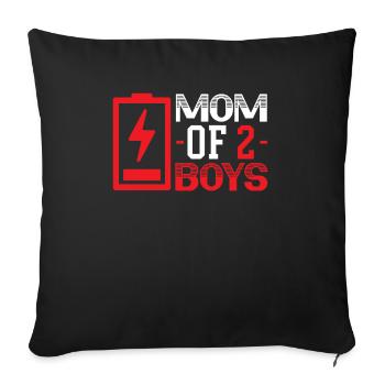 Mutter von 2 Jungen Mutterschaft Beste Mama Mütter Tag - Sofakissenbezug 45 x 45 cm - Schwarz - Vorne