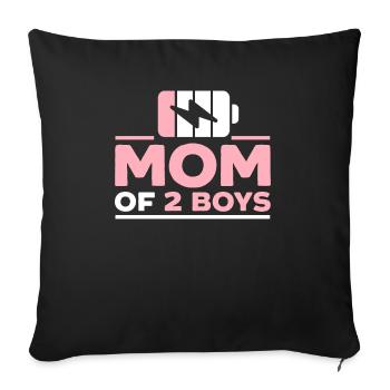 Mutter von 2 Jungen Mutterschaft Beste Mama Mütter Tag - Sofakissenbezug 45 x 45 cm - Schwarz - Vorne