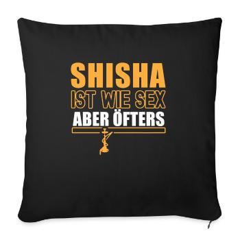 Shisha Gift pour Hookah Hookah Hookah Bar Pipe - Housse de coussin décorative 45 x 45 cm - noir - Devant
