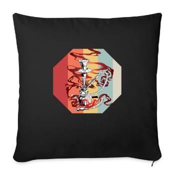 Shisha Tshirt Hommes Femme Narguilé Pipe - Housse de coussin décorative 45 x 45 cm - noir - Devant