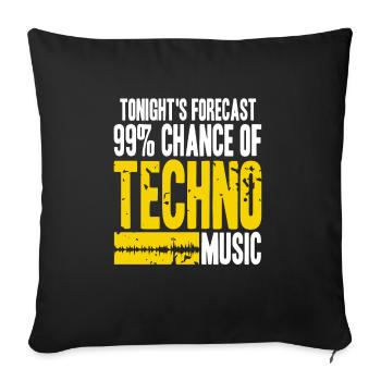 Les prévisions de ce soir 99 % Chance Techno Music - Housse de coussin décorative 45 x 45 cm - noir - Devant