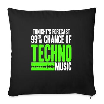 Les prévisions de ce soir 99% de chances de musique techno - Housse de coussin décorative 45 x 45 cm - noir - Devant