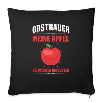 Obstbauer Meine Äpfel Schmecken Am Besten - Sofakissenbezug 45 x 45 cm - Schwarz - Vorne