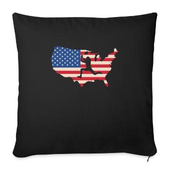 USA Flag America Flag Wild Receiver Shirt - Housse de coussin décorative 45 x 45 cm - noir - Devant