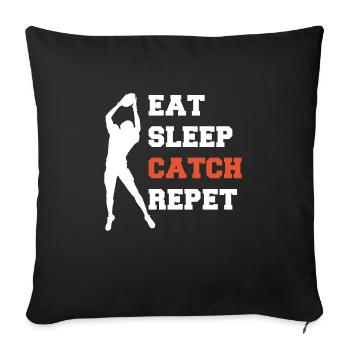 Eat Sleep Catch Repeat Football Wild Receiver - Sofa pillowcase 17,3'' x 17,3'' (45 x 45 cm) - black - Front